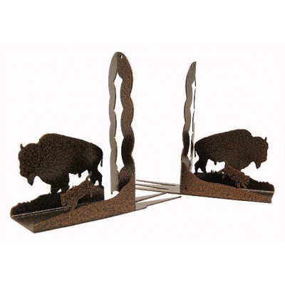 Buffalo / Bison copper vein metal bookends (sold as a set)   180300635493